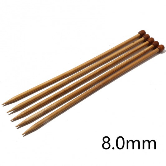 Jackenstricknadel aus Bambus 2-Set 35cm Größe 8mm